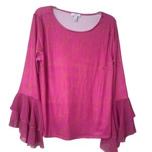 Shavonne Dorsey pink bell sleeve Love blouse